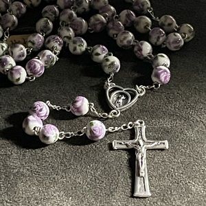 Handmade Rosary with painted beads